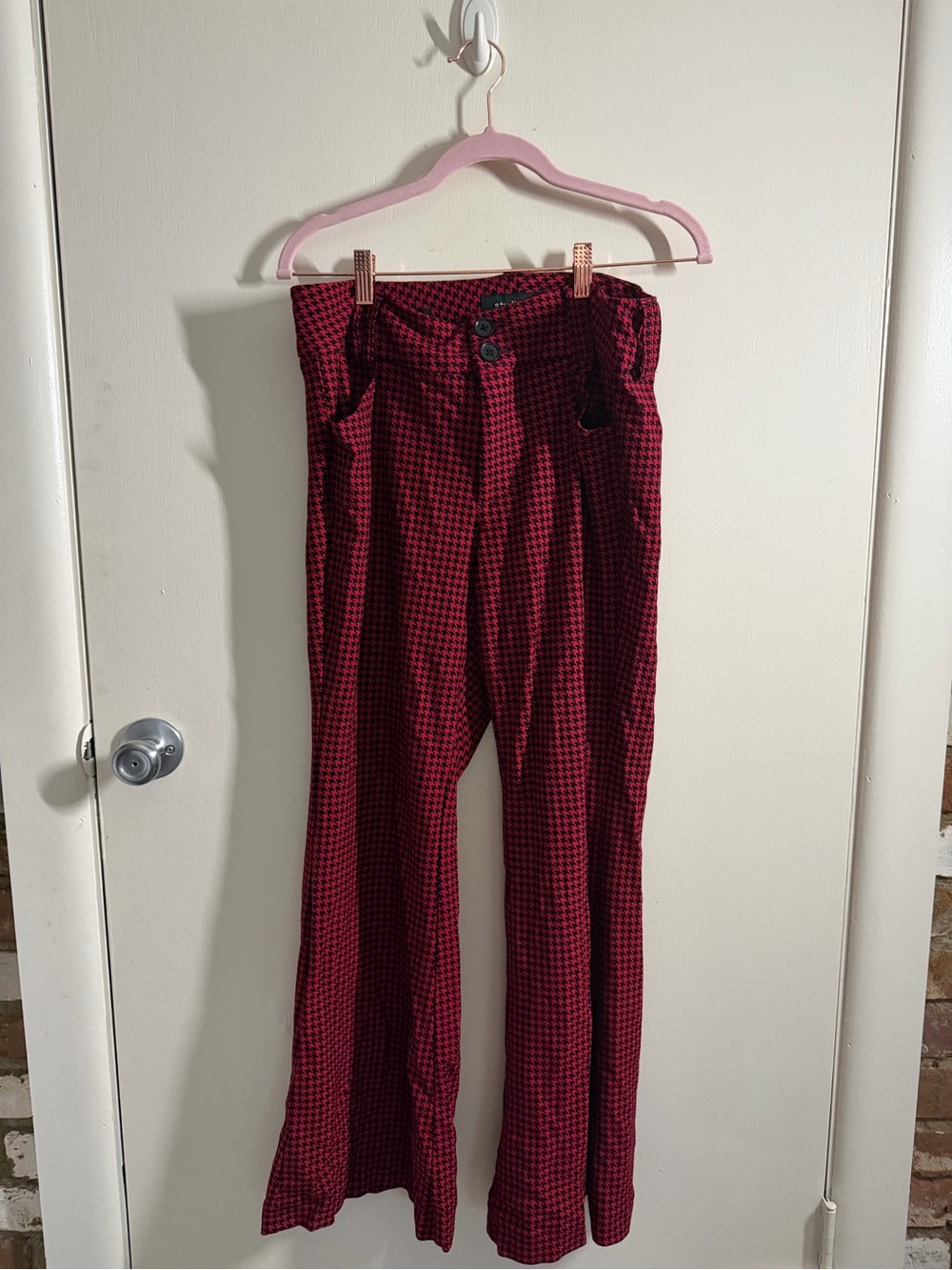 torrid Red and Black Houndstooth Flare Pants